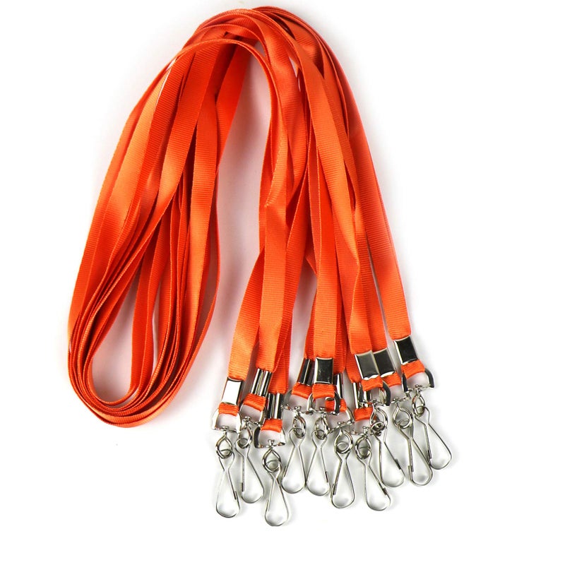 Ollain Bulk Lanyards Premium Cruise Lanyard Nylon Badge Lanyards for Id Holder Perfect for Office, Kids, Teachers (Orange, 50 Pack) - Image 1
